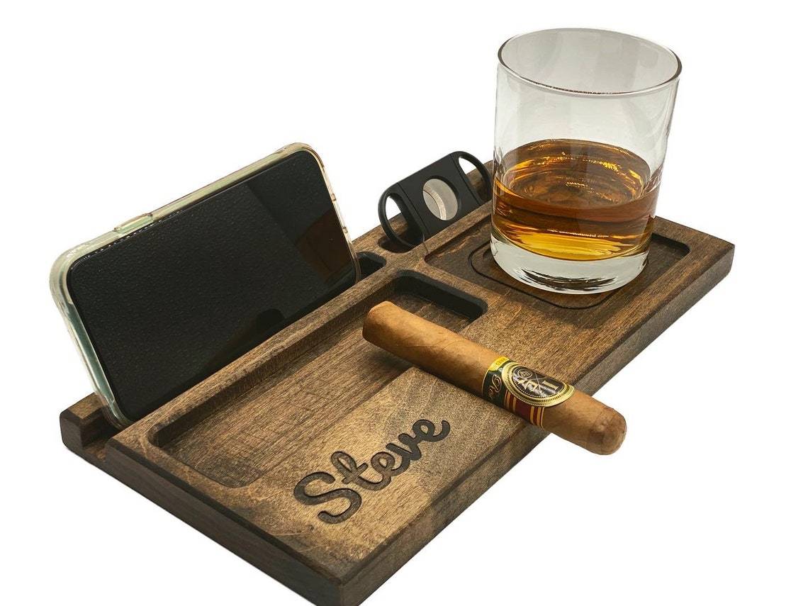 Cabin Fever Cigar Ashtray with Phone and Drink Holder