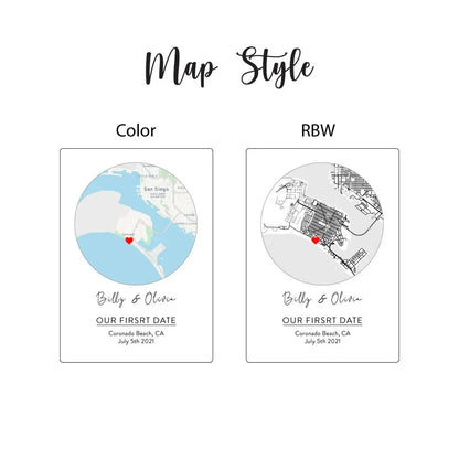 Where We Met Engraved Map - Anniversary - GroomsDay