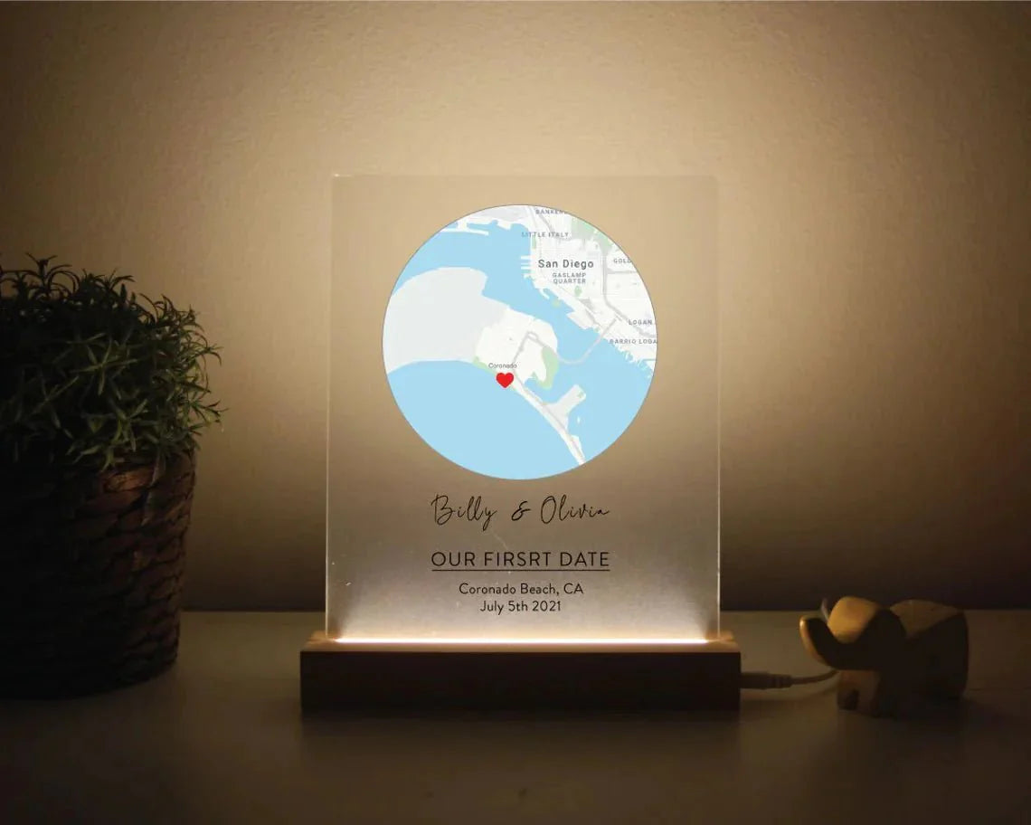 Where We Met Engraved Map - Anniversary - GroomsDay