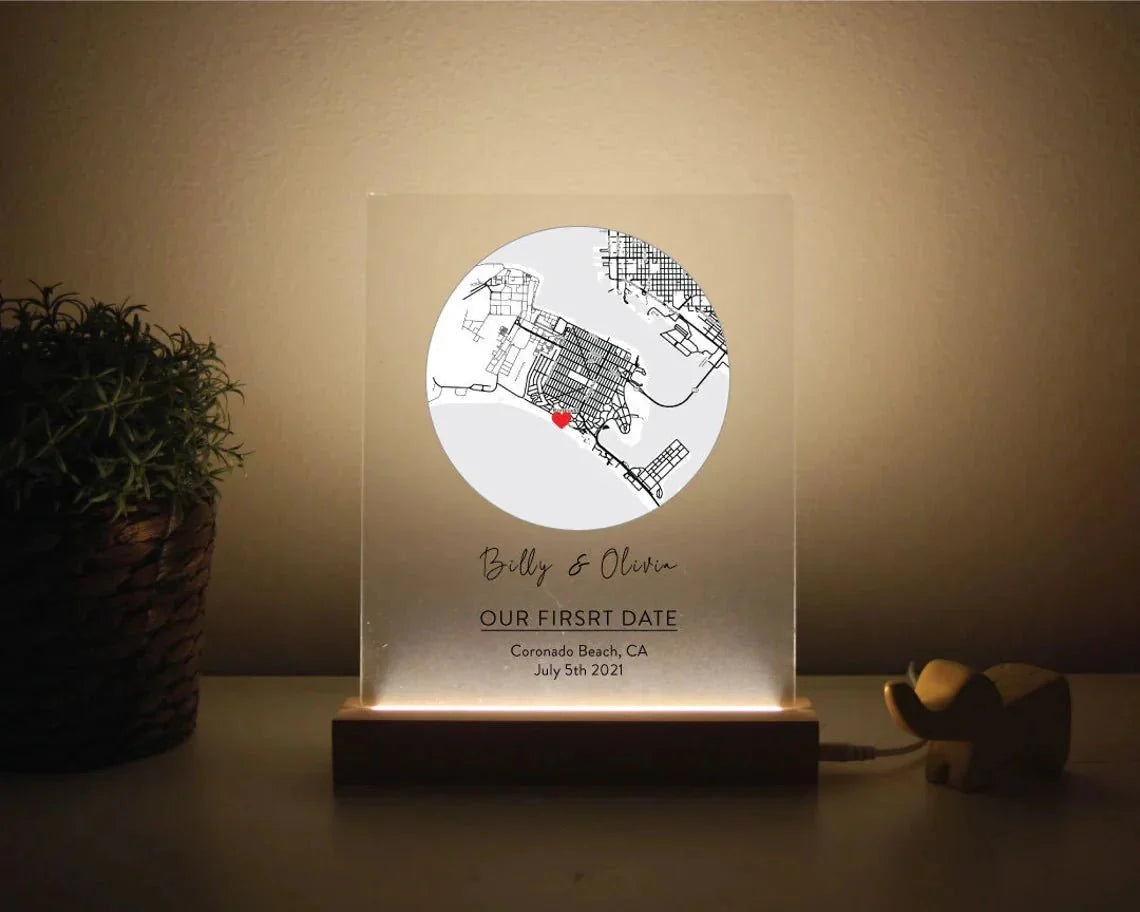 Where We Met Engraved Map - Anniversary - GroomsDay