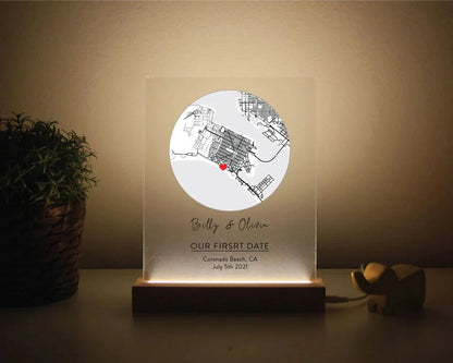Where We Met Engraved Map - Anniversary - GroomsDay