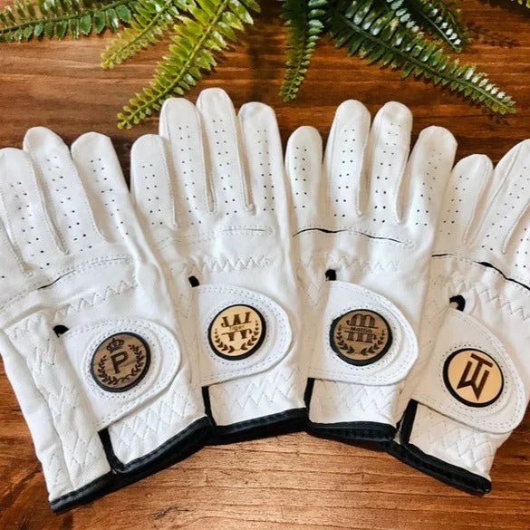 Custom golf glove with personalized text and premium material options