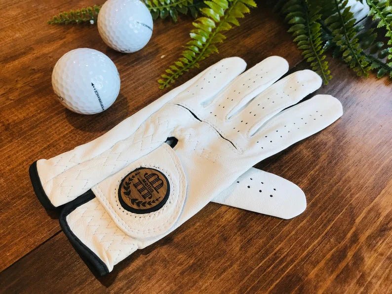 Custom golf glove with personalized text and premium material options