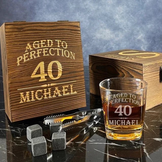 Whiskey Stone Gift Set - Whiskey Glass Set - GroomsDay
