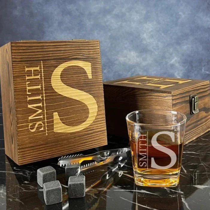 Whiskey Stone Gift Set - Whiskey Glass Set - GroomsDay
