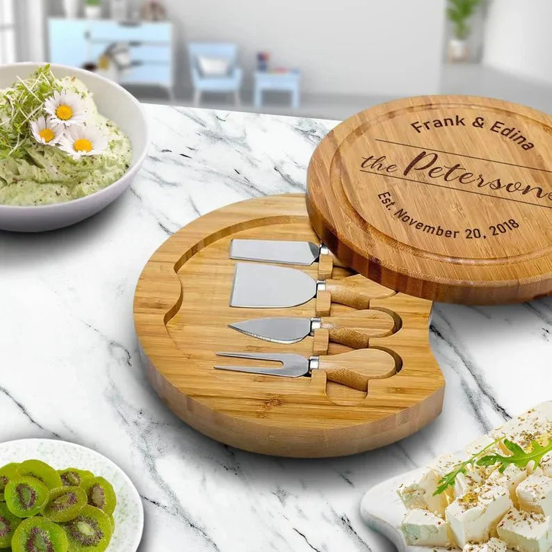 Custom Cheese Server Set - Cutting Board - GroomsDay