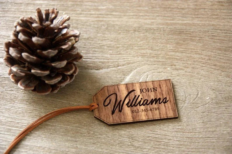 Elegant Personalized Golf Bag Tag with Tee Holder - Golf - GroomsDay