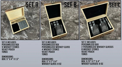 Whiskey Stone Gift Set - Whiskey Glass Set - GroomsDay