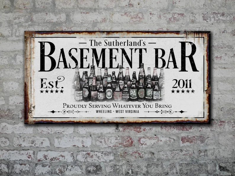 Custom Basement Bar Sign