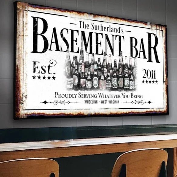 Custom Basement Bar Sign