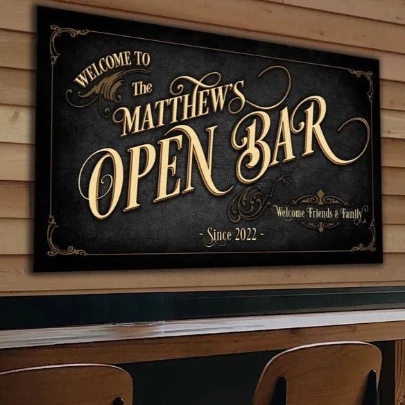 Custom Open Bar Sign