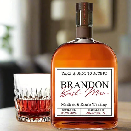 Personalized Best Man Alcohol Bottle Label Proposal