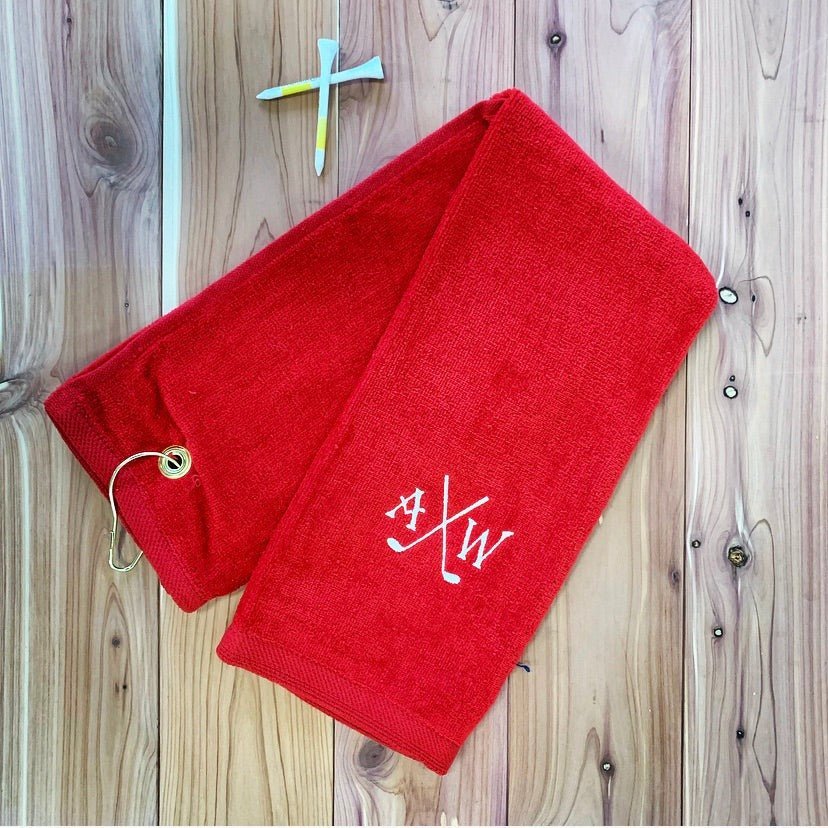 Monogrammed Golf Towel - Golf Towel - GroomsDay
