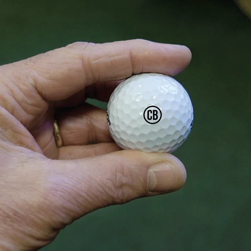 Custom personalized golf ball stamp with initials and premium ink