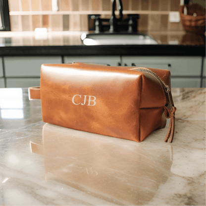 Custom Leather Dopp - Dopp Kit - GroomsDay