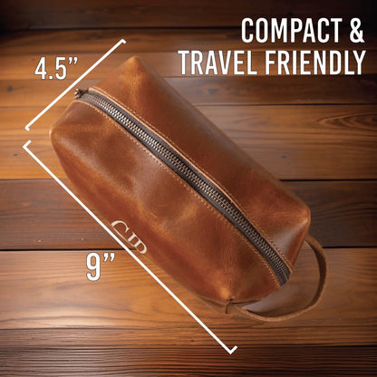 Custom Leather Dopp - Dopp Kit - GroomsDay