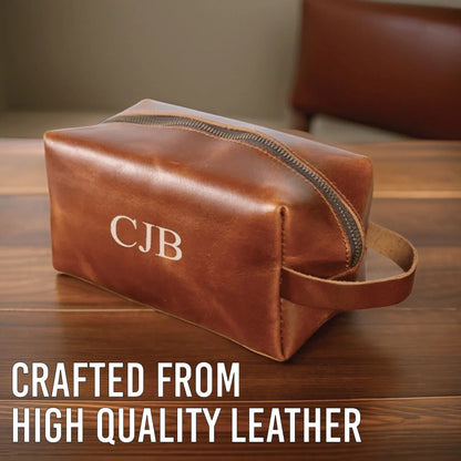 Custom Leather Dopp - Dopp Kit - GroomsDay