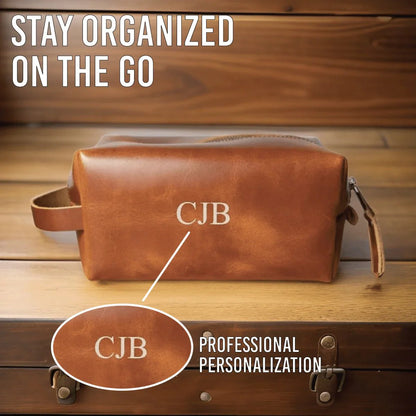 Custom Leather Dopp - Dopp Kit - GroomsDay