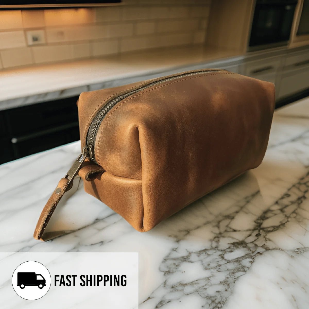 Custom Leather Dopp - Dopp Kit - GroomsDay