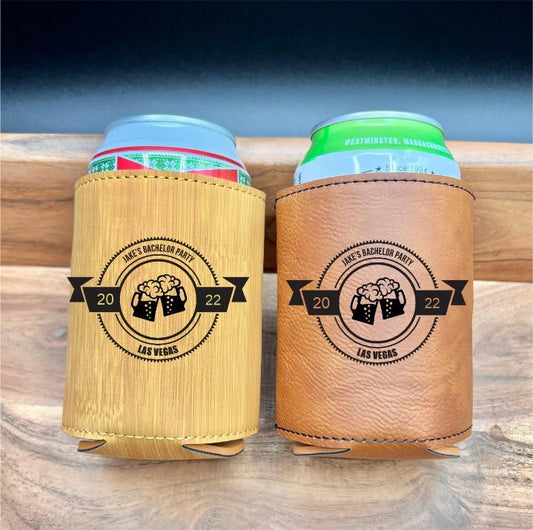 Custom Bachelor Party Can Cooler - Personalized Koozie - GroomsDay