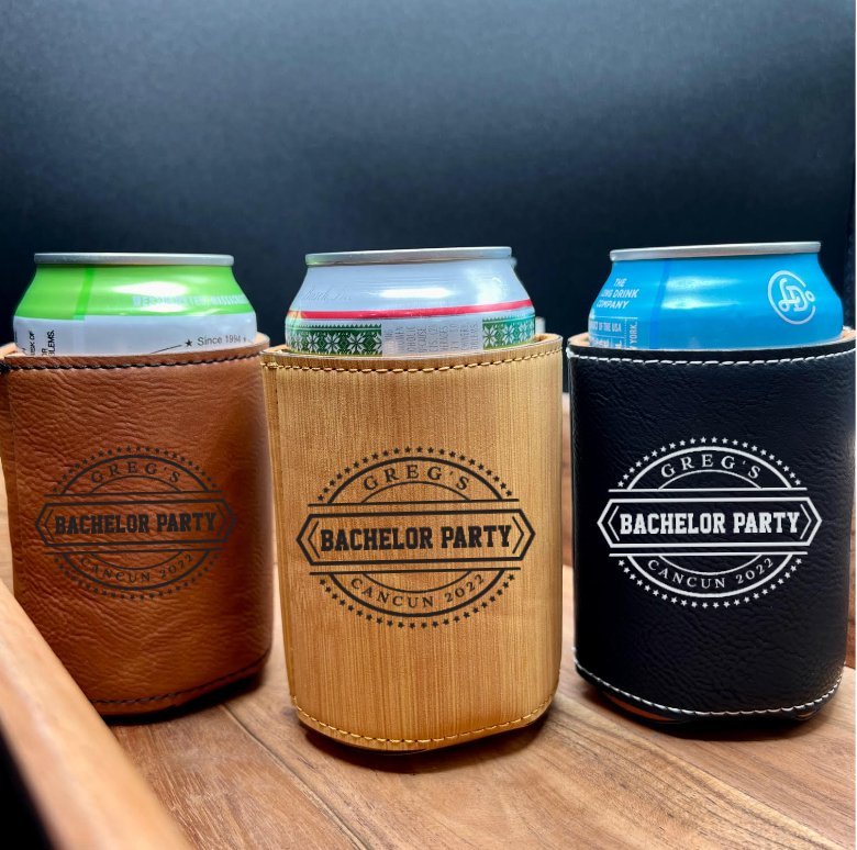 Custom Bachelor Party Can Cooler - Personalized Koozie - GroomsDay