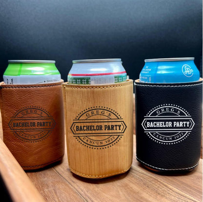 Custom Bachelor Party Can Cooler - Personalized Koozie - GroomsDay