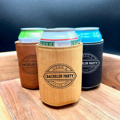 Custom Bachelor Party Can Cooler - Personalized Koozie - GroomsDay