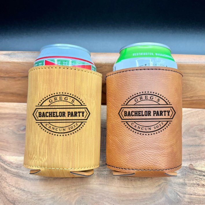 Custom Bachelor Party Can Cooler - Personalized Koozie - GroomsDay