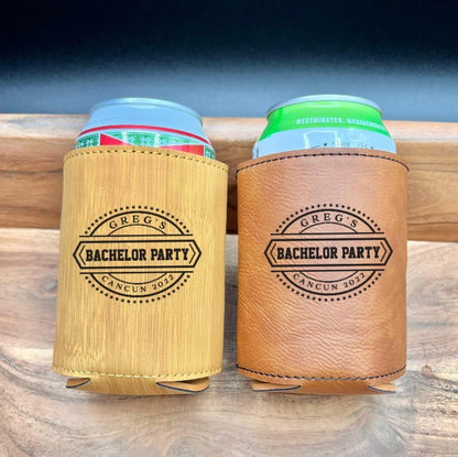 Custom Bachelor Party Can Cooler - Personalized Koozie - GroomsDay