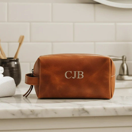 Custom Leather Dopp - Dopp Kit - GroomsDay