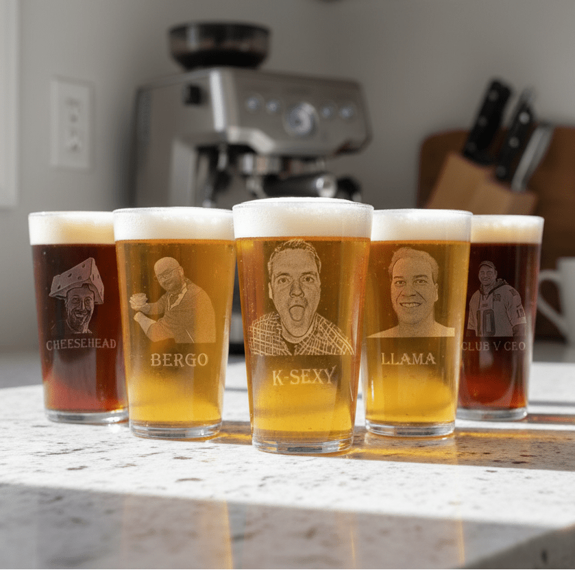 Custom Photo on Pint Glass - Groomsmen Gifts - GroomsDay