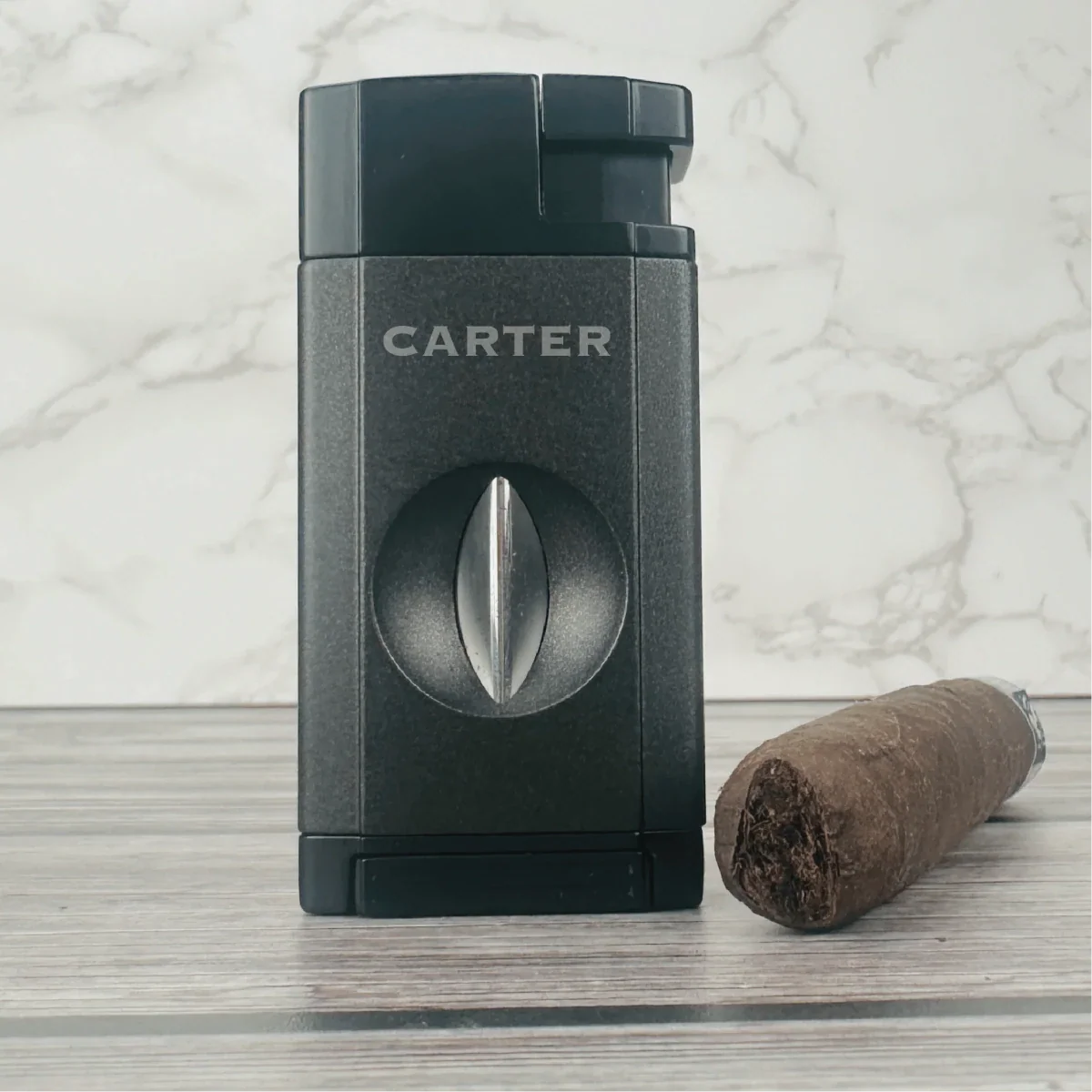 Elegant Personalized V - Cut Lighter: Dual Flame Precision - Cigar - GroomsDay