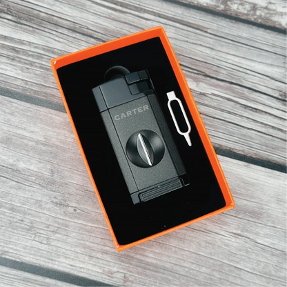 Elegant Personalized V-Cut Lighter: Dual Flame Precision
