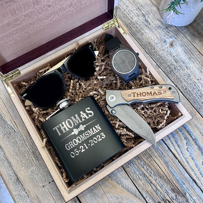 Luxury Groomsmen Gift Box - Cigar - GroomsDay