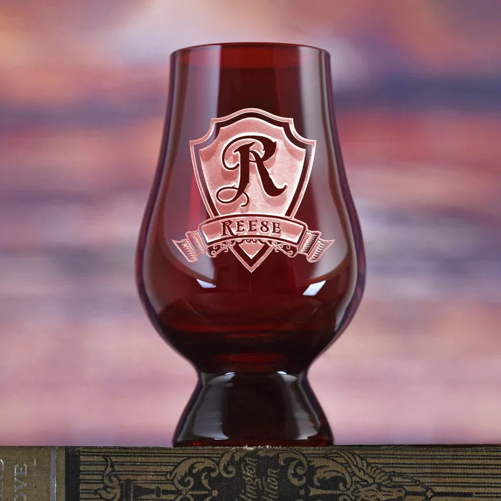 Red Crystal Personalized Whiskey glass unique shape