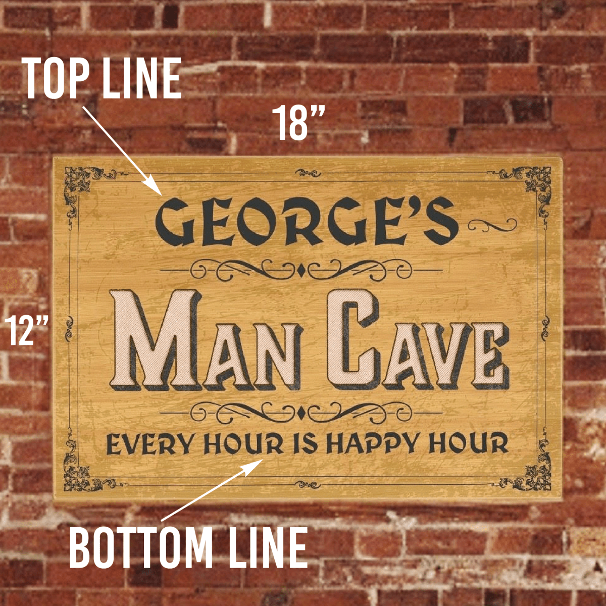 Fellas' Fortress Leatherette Man Cave Sign - Pub Signs - GroomsDay