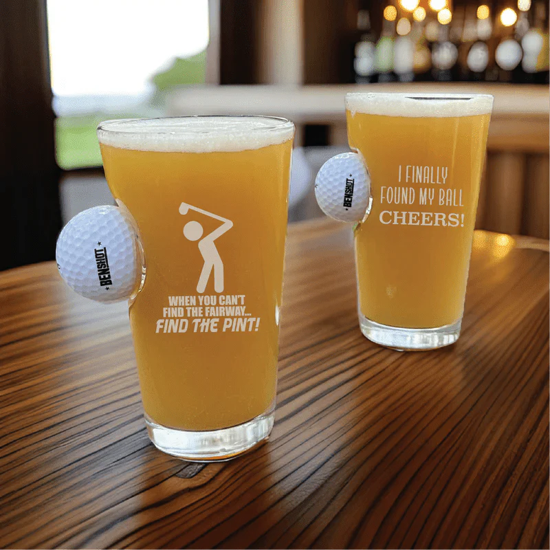 Swing and Sip Golf Ball Pint Glass - Golf - GroomsDay