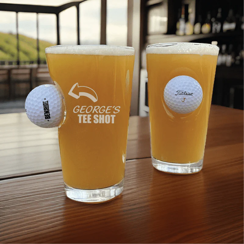 Swing and Sip Golf Ball Pint Glass - Golf - GroomsDay