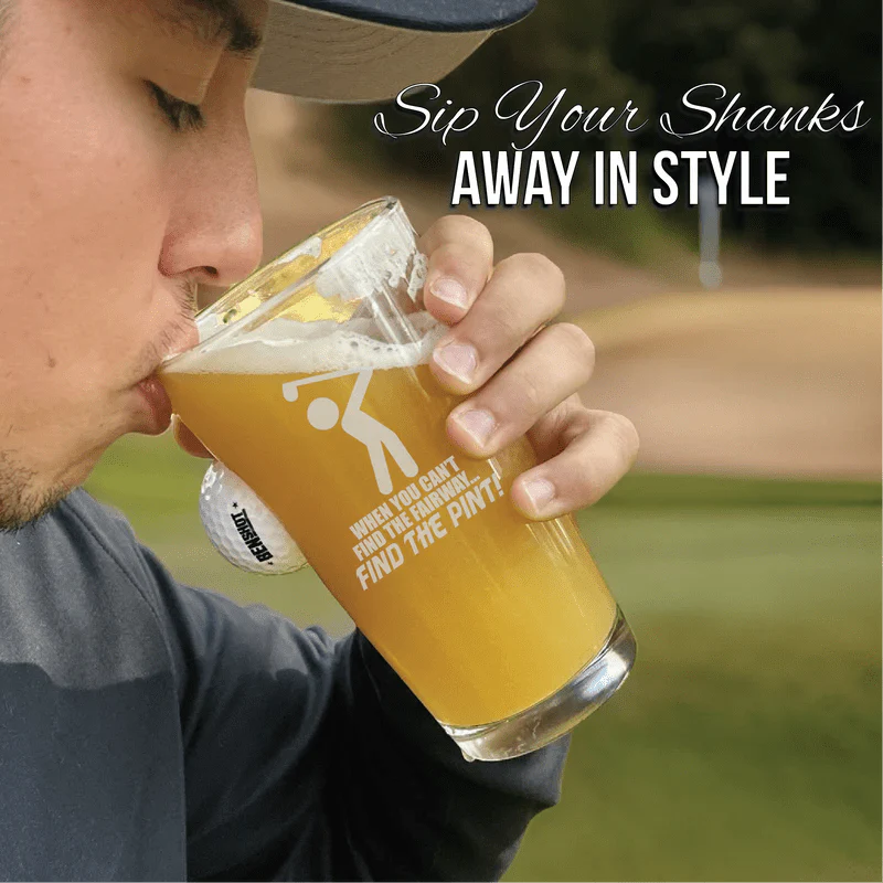 Swing and Sip Golf Ball Pint Glass - Golf - GroomsDay