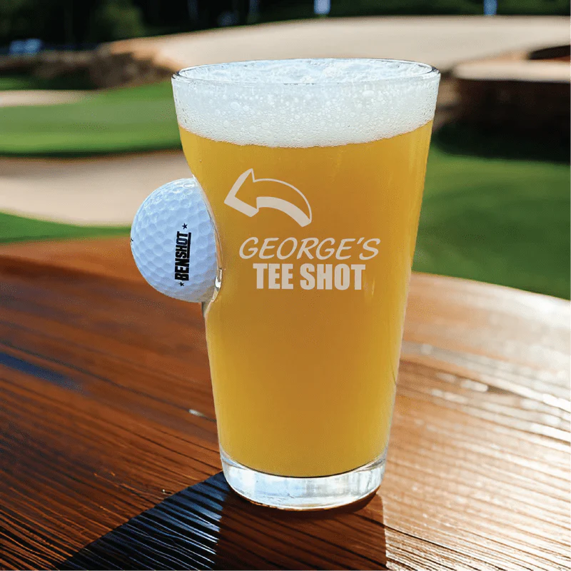 Swing and Sip Golf Ball Pint Glass - Golf - GroomsDay