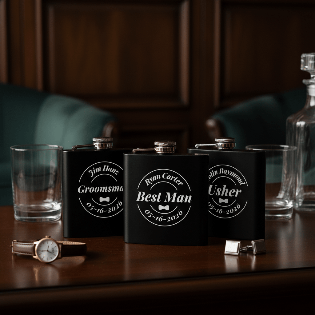 Fine Reserve Grooms Crew Flask - Custom Flasks - GroomsDay