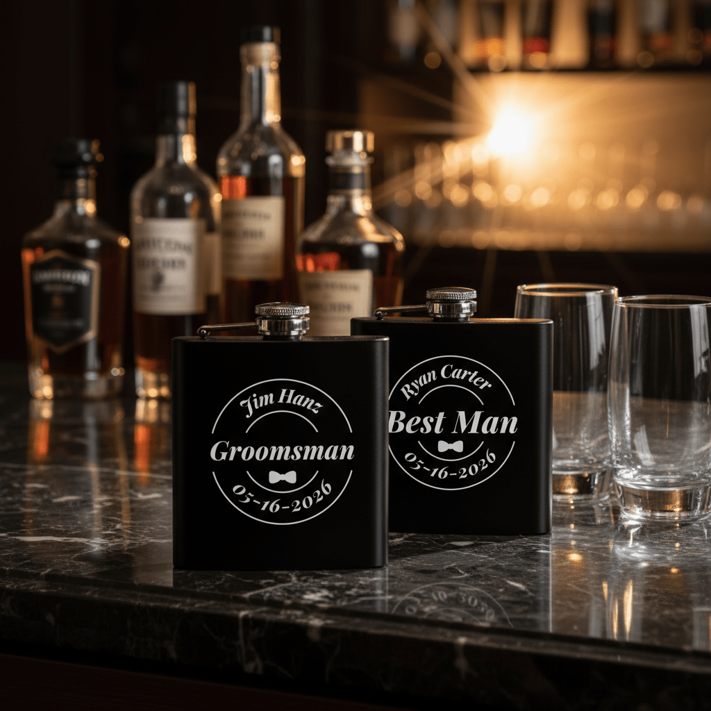 Fine Reserve Grooms Crew Flask - Custom Flasks - GroomsDay