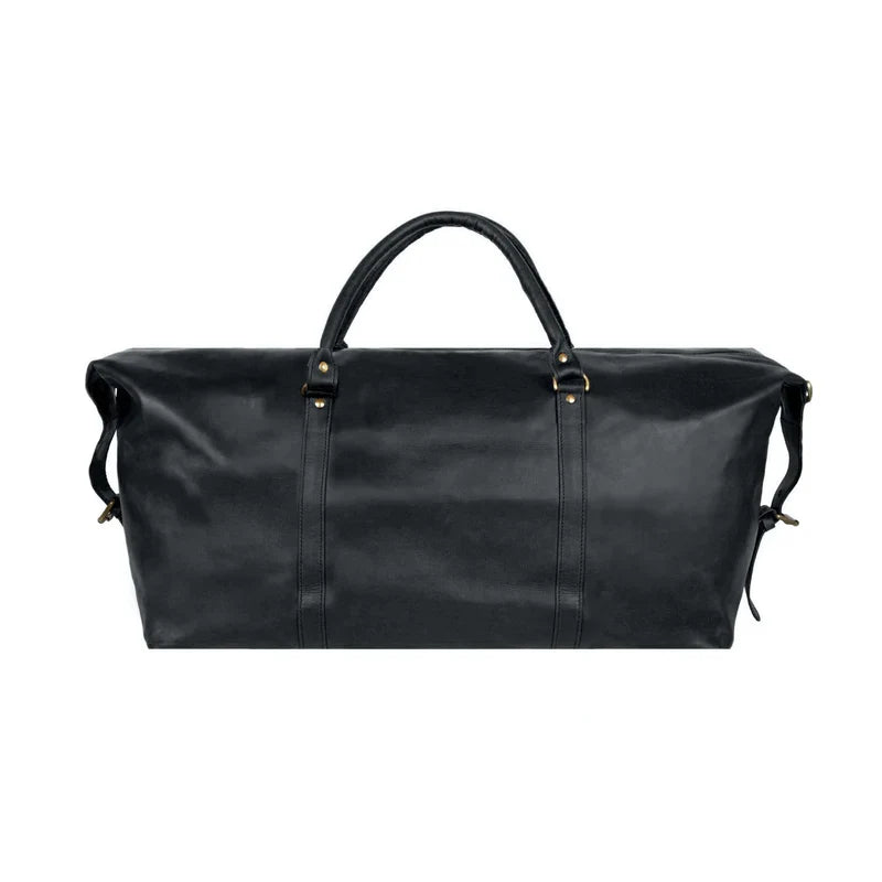 Large Black Leather Duffle