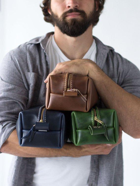 Leather Dopp Kit & Toiletry Bag - Dopp Kit - GroomsDay