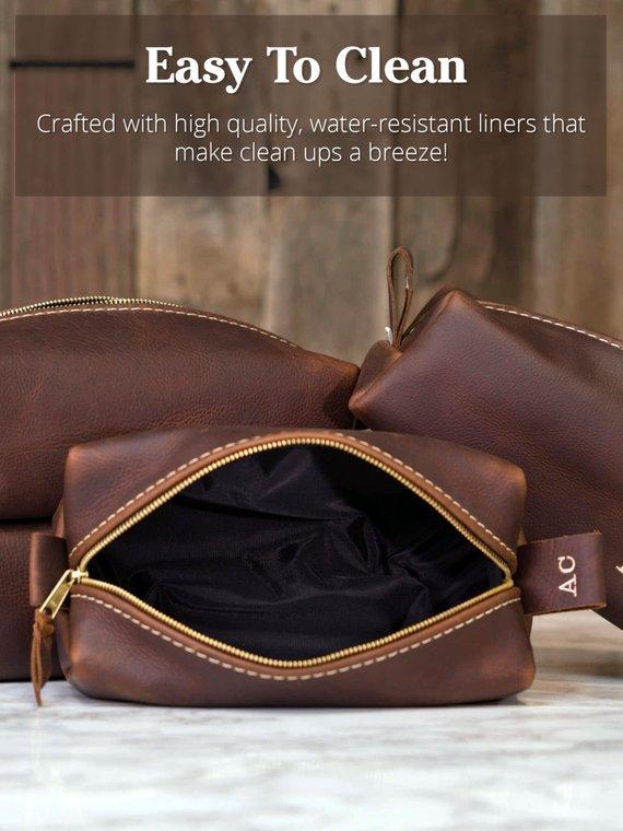 Leather Dopp Kit & Toiletry Bag - Dopp Kit - GroomsDay