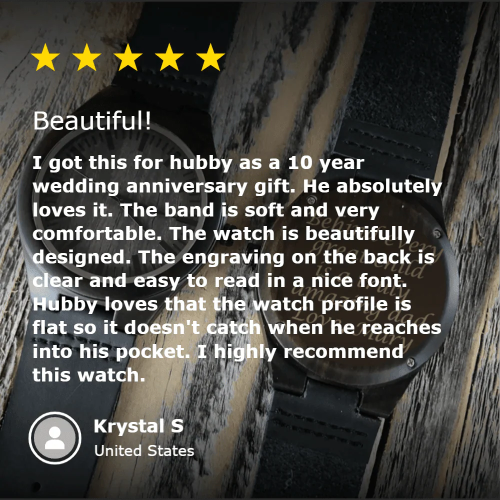 Elegant Personalized Men's Wood Watch - Anniversary - GroomsDay
