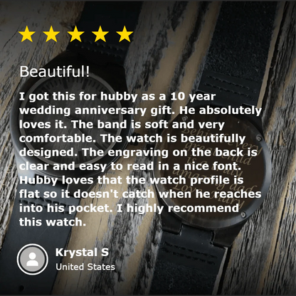 Elegant Personalized Men's Wood Watch - Anniversary - GroomsDay
