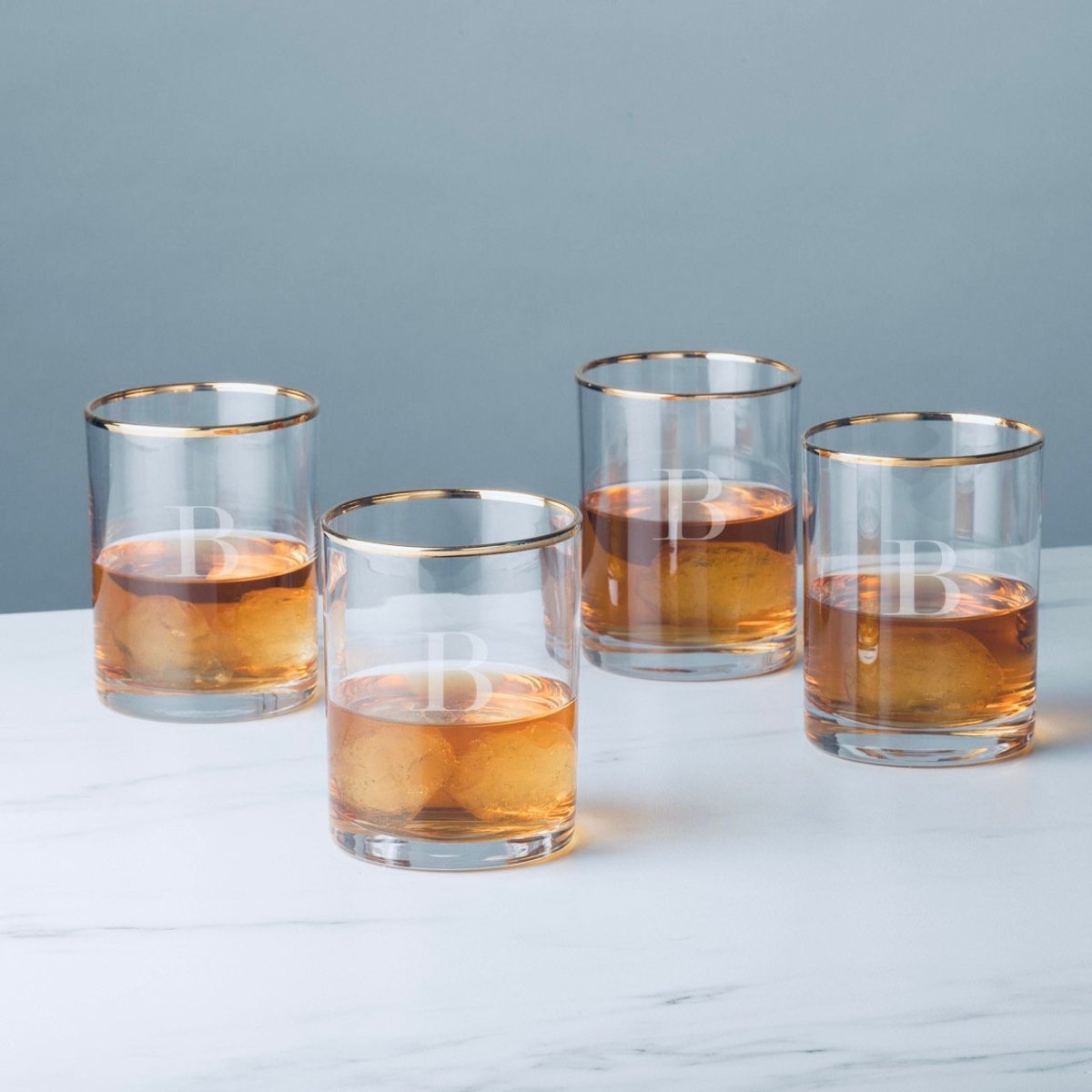 Gold Rimmed Whiskey Glass Set - Whiskey Glass Set - GroomsDay