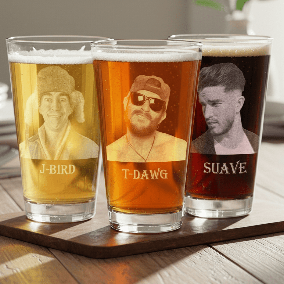 Custom Photo on Pint Glass - Groomsmen Gifts - GroomsDay