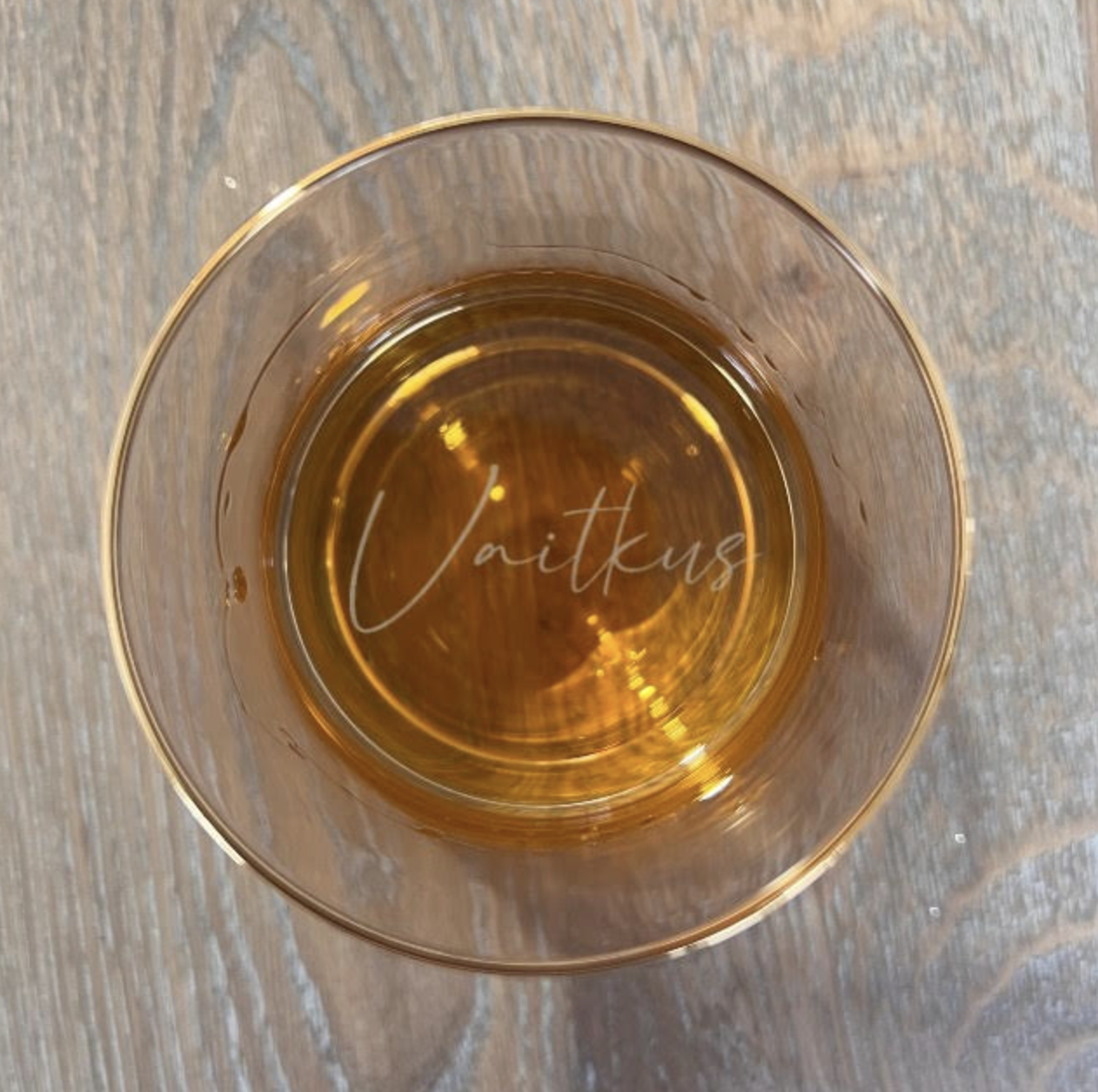 Personalized Gold Rim Whiskey Glass